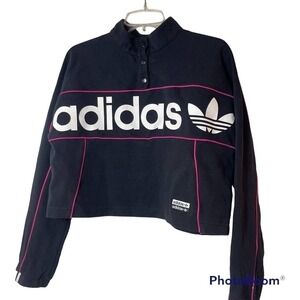 Adidas Women's Cropped Logo Sweater Size Large